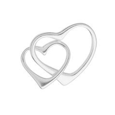 Interlinked Hearts Charm Pendant Sterling Silver