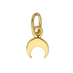 Tiny Crescent Moon Charm Pendant Gold Plated Sterling Silver Vermeil