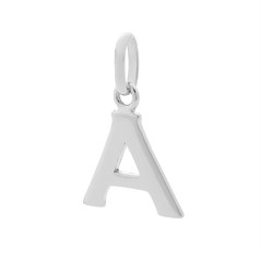 Large Uppercase  Alphabet Letter A Charm Pendant 15x12mm Sterling Silver (STS)