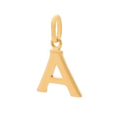 Large Uppercase Alphabet Letter A Charm Pendant 15x12mm Gold Plated Sterling Silver Vermeil