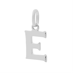 Large Uppercase Alphabet Letter E Charm Pendant 14x9mm Sterling Silver (STS)