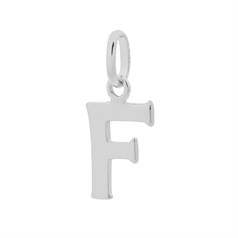 Large Uppercase Alphabet Letter F Charm Pendant 14x9mm Sterling Silver (STS)