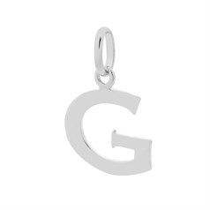 Large Uppercase Alphabet Letter G Charm Pendant 15x12mm Sterling Silver (STS)