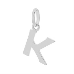 Large Uppercase Alphabet Letter K Charm Pendant 14x10mm Sterling Silver (STS)