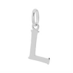 Large Uppercase Alphabet Letter L Charm Pendant 14x9mm Sterling Silver (STS)