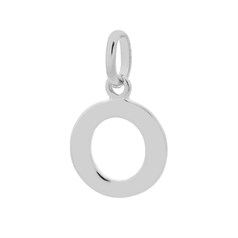 Large Uppercase Alphabet Letter O Charm Pendant 15x11mm Sterling Silver (STS)