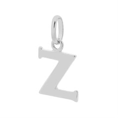 Large Uppercase Alphabet Letter Z Charm Pendant 15x10mm Sterling Silver (STS)