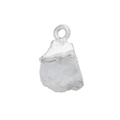 Aquamarine Raw Gemstone  Pendant/Dropper 8-10mm Birthstone March Sterling Silver Electroplated