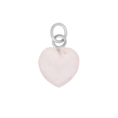 Facet Rose Quartz Heart Shape 10mm Pendant Sterling Silver