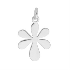 Daisy 6 Petal Flower Charm/Pendant Appx 18.5x15mm  Sterling Silver