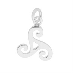 Triskele "Three Legs" Charm/Pendant Appx 16x12mm inc. Loop Sterling Silver