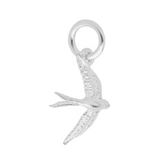 Swallow Bird Charm/Pendant Appx 13.5x11mm inc. Loop Sterling Silver