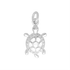 Turtle Charm/Pendant Appx 19x10mm inc. Loop Sterling Silver