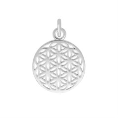 Flower of Life Charm/Pendant Round 15mm Sterling Silver
