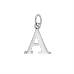 Large Serif Uppercase Alphabet Letter A Charm Pendant 13x11mm Sterling Silver (STS)