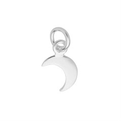 Mini Crescent Moon Charm Pendant Sterling Silver