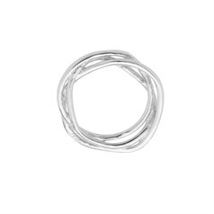 Irregular 3 hoop Pendant/Connector 16mm Sterling Silver