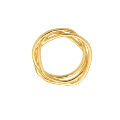 Irregular 3 hoop Pendant/Connector 16mm  Gold Plated Sterling Silver Vermeil