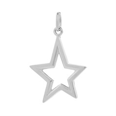 Open Star Charm Pendant Sterling Silver