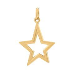 Open Star Charm Pendant Gold Plated Sterling Silver Vermeil