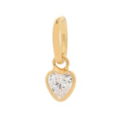 CZ Heart Charm Pendant Gold Plated Sterling Silver Vermeil