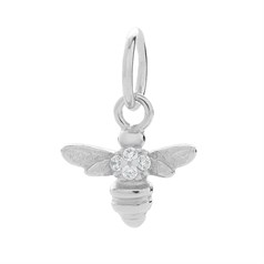 CZ Bee Charm Pendant Sterling Silver