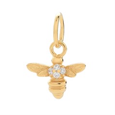 CZ Bee Charm Pendant Gold Plated Sterling Silver Vermeil