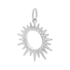Sun Rays Charm Pendant Sterling Silver