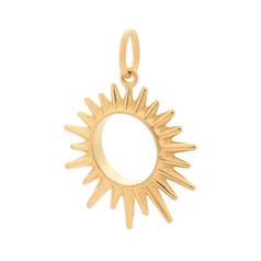 Sun Rays Charm Pendant Gold Plated Sterling Silver Vermeil