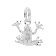Tree Frog Charm Pendant Sterling Silver