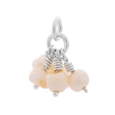 Fresh Water Pearl 5 Cluster Charm Pendant Sterling Silver