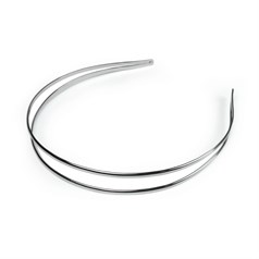 Plain Two Row Head Band (150mm long/125mm wide) Rhodium Plated