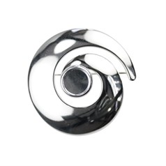 Swirl Brooch with 12mm Cup for Cabochon Silver Plated