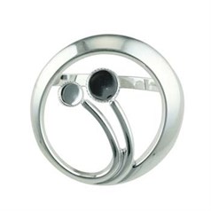 Circle Grasses Scarf Clip with 6mm and 8mm Cups for Cabochons Silver Plated