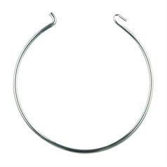 Wire Bangle - Large Thick Rhodium Plated
