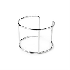 Wire Cuff Bangle with 2 Posts Rhodium Plated