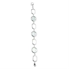 Bracelet with three 12mm Cups for Cabochons Silver Plated