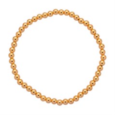 4mm Bead Elasticated Bracelet Gold Plated