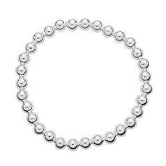 6mm Bead Elasticated Bracelet Silver Plated