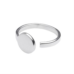 Adjustable Ring with 10mm Flat Pad for Cabochons Sterling Silver