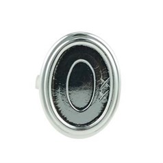 Twin Stepped Edge Ring with 18x13mm Cup for Cabochon Sillver Plated
