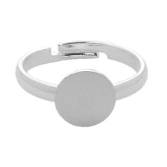 Ring (Childs) with 7mm Pad for Cabochon Silver Plated