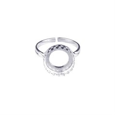 Adjustable Ring with Bezel Setting fits 12mm Cabochon Sterling Silver (STS)