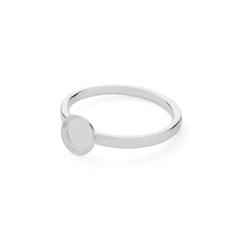 Ring with 6mm Cup for Cabochon Size 7 (O) Sterling Silver