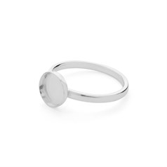 Ring with 8mm Cup for Cabochon Size 6 (M) Sterling Silver