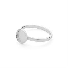 Ring with 8mm Cup for Cabochon Size 6.5 (N) Sterling Silver