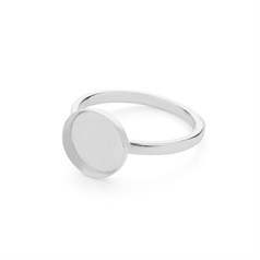 Ring with 10mm Cup for Cabochon Size 7 (O) Sterling Silver