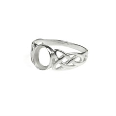 Celtic Ring with 8x6mm Cup for Cabochon Sterling Silver (STS) - available in size 17.5mm only