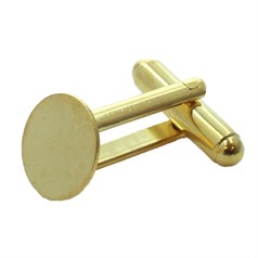 Cuff Link with 11mm Pad for Cabochon Gold Plated
