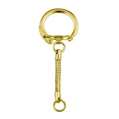 Snake Key Ring with ring (65mm total length) Gold Plated